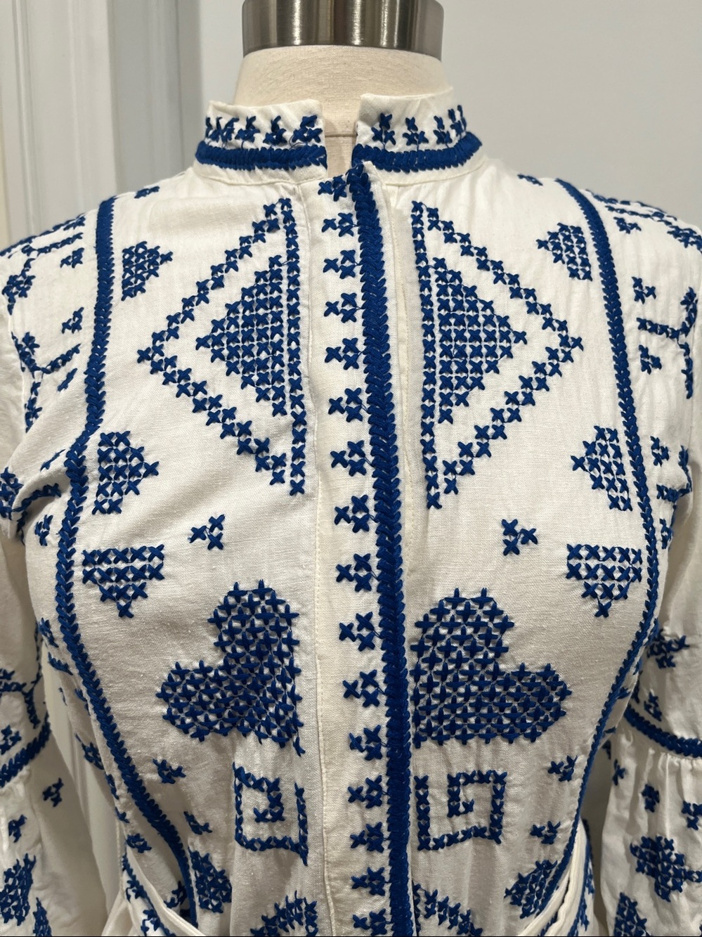 FARM Rio Cross-Stitch Blue and White Dress - Picture 3 of 16